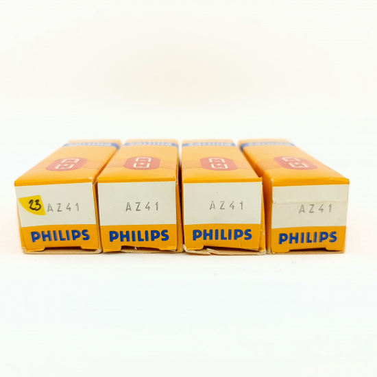 4 X AZ41 PHILIPS TUBE. 1960s LA RADIOTECHNIQUE PROD. QUAD. 23. CB398