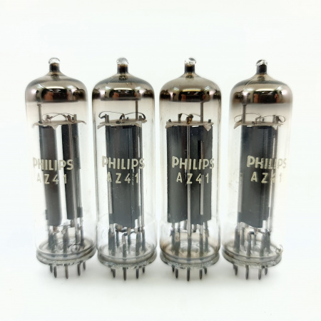 4 X AZ41 PHILIPS TUBE. 1960s LA RADIOTECHNIQUE PROD. QUAD. 23. CB398