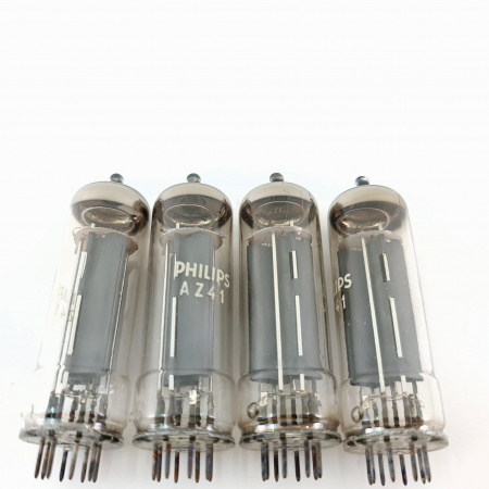 4 X AZ41 PHILIPS TUBE. 1960s LA RADIOTECHNIQUE PROD. QUAD. 23. CB398
