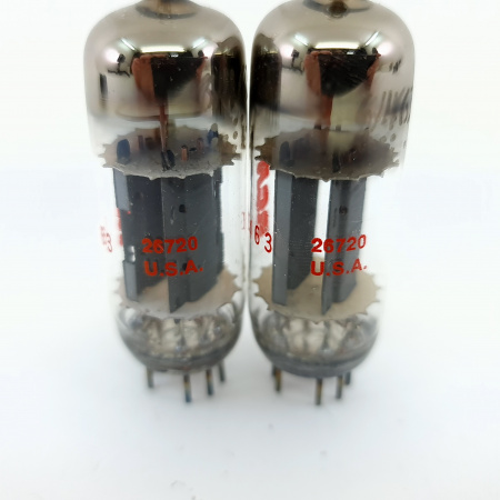 2 X 6463 RCA TUBE. 1960s PROD. D-GETTER. COPPER RODS. MATCHED PAIR. 26. CB398