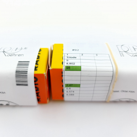 2 X 6J5MG PHILIPS TUBE. MATCHED PAIR. 27. CB398