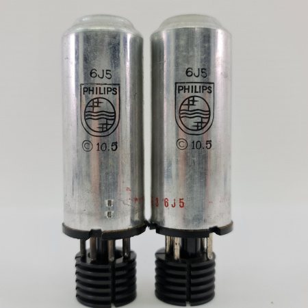 2 X 6J5MG PHILIPS TUBE. MATCHED PAIR. 27. CB398