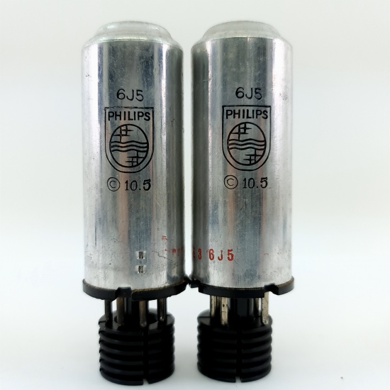 2 X 6J5MG PHILIPS TUBE. MATCHED PAIR. 27. CB398