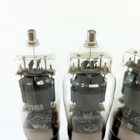 4 X CV450 HALTRON TUBE. 1960s PROD. DUAL HALO GETTER. MATCHED QUAD. 30. CB398