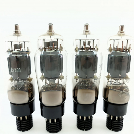 4 X CV450 HALTRON TUBE. 1960s PROD. DUAL HALO GETTER. MATCHED QUAD. 30. CB398