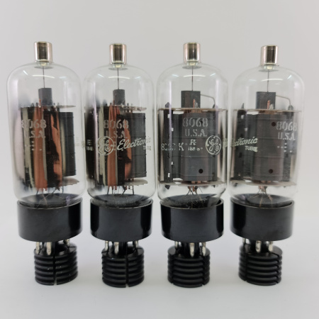 4 X 8068K GENERAL ELECTRIC TUBE. 1960s PROD. DUAL GETTER. MATCHED QUAD.34.CB398
