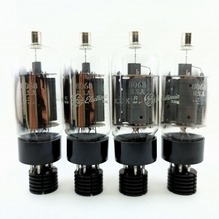 4 X 8068K GENERAL ELECTRIC TUBE. 1960s PROD. DUAL GETTER. MATCHED QUAD.34.CB398