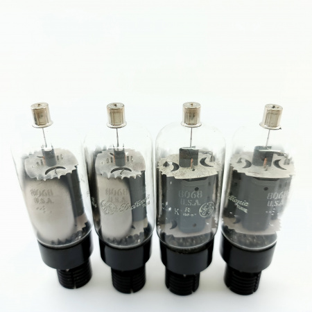 4 X 8068K GENERAL ELECTRIC TUBE. 1960s PROD. DUAL GETTER. MATCHED QUAD.34.CB398