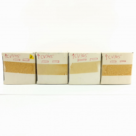 4 X CV345 THORN-AEI TUBE. 1950s MULLARD PROD. BLACK PLATES. QUAD. 3. CB399