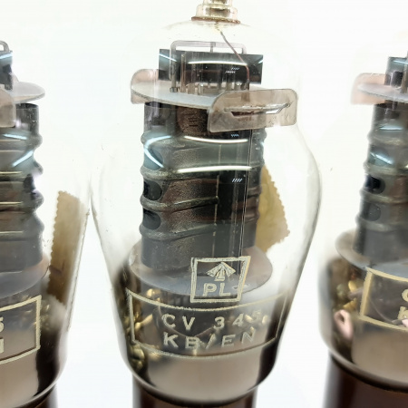 4 X CV345 THORN-AEI TUBE. 1950s MULLARD PROD. BLACK PLATES. QUAD. 3. CB399
