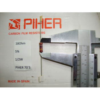 VINTAGE PIHER RESISTOR. 1/2W 18R 18Ohm 5% *1 PC* NEW ORIGINAL 1970´S +