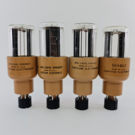 4 X 5R4WGY CHELMER TUBE. 1950s PROD. BLACK PLATES. QUAD. 10. CB399