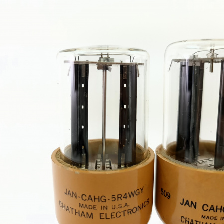 4 X 5R4WGY CHELMER TUBE. 1950s PROD. BLACK PLATES. QUAD. 10. CB399