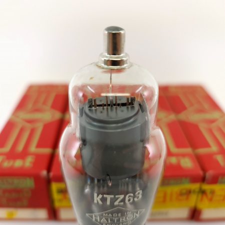 4 X KTZ63 HALTRON TUBE. 1950s PROD. BLACK PLATES. MATCHED QUAD. 9. CB399