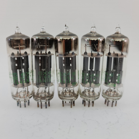 5 X JHS 6X4W SYLVANIA TUBE. 1960s PROD. BLACK PLATES. QUINTET. 15. CB399