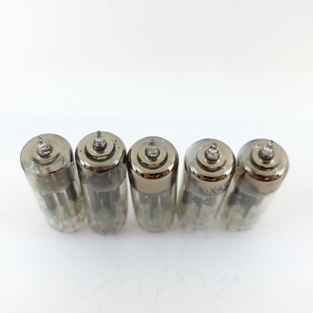 5 X JHS 6X4W SYLVANIA TUBE. 1960s PROD. BLACK PLATES. QUINTET. 15. CB399