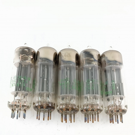 5 X JHS 6X4W SYLVANIA TUBE. 1960s PROD. BLACK PLATES. QUINTET. 15. CB399