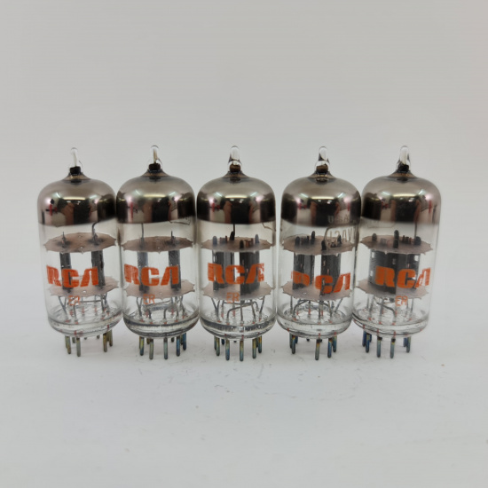 5 X 12AV7 RCA TUBE. 1960s PROD. BLACK...