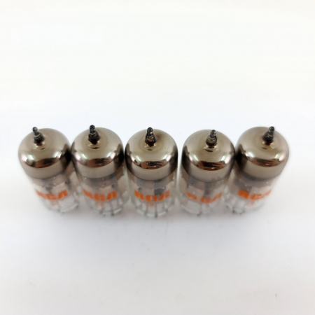 5 X 12AV7 RCA TUBE. 1960s PROD. BLACK PLATES. QUINTET. 16. CB399