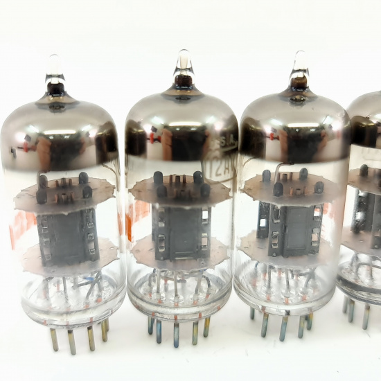 5 X 12AV7 RCA TUBE. 1960s PROD. BLACK...