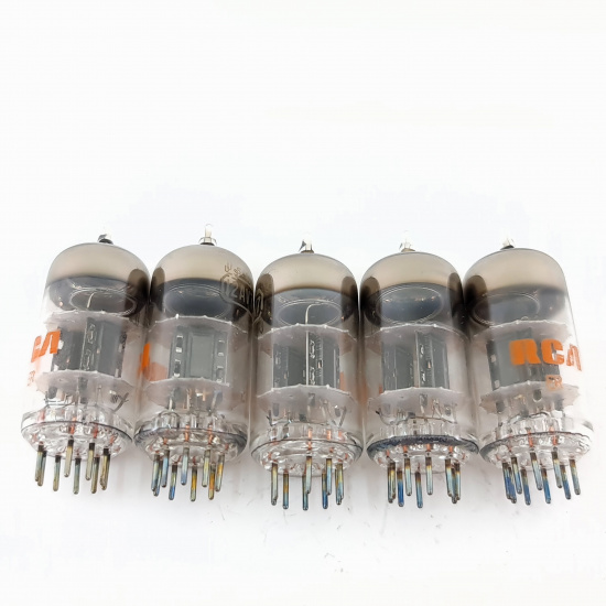 5 X 12AV7 RCA TUBE. 1960s PROD. BLACK...