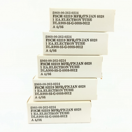 5 X JAN 6028 PHILIPS ECG TUBE. 1980s...