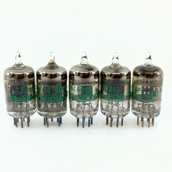 5 X JAN 6028 PHILIPS ECG TUBE. 1980s...