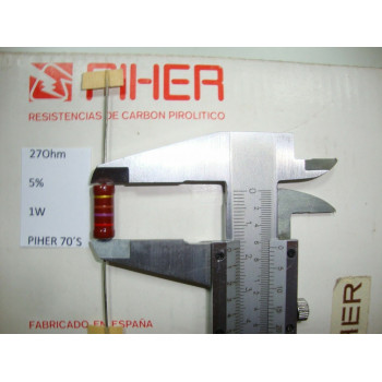 VINTAGE PIHER RESISTOR. 1W 270Ohm 270R 5% *1 PC* NEW ORIGINAL 1970´S+