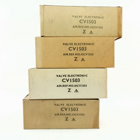 4 X CV1503 MARCONI TUBE. 1950s MULLARD ARMY PROD. QUAD. 7. CB400