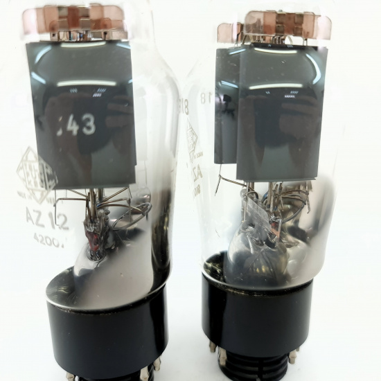 2 X AZ12 TELEFUNKEN TUBE. 1960s PROD....