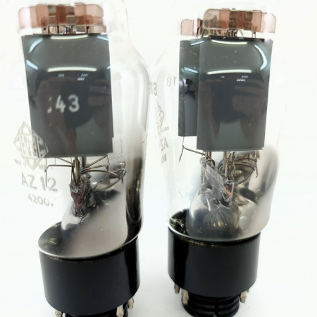2 X AZ12 TELEFUNKEN TUBE. 1960s PROD. PAIR. 8. CB400