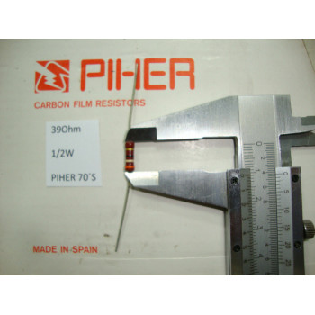 VINTAGE PIHER RESISTOR. 1/2W 39R 39Ohm 5% *1 PC* NEW ORIGINAL 1970´S +