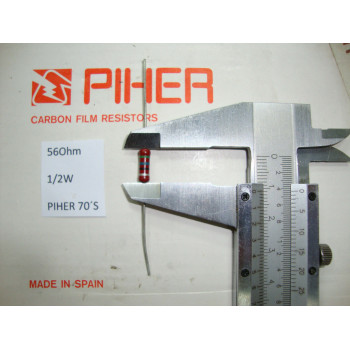 VINTAGE PIHER RESISTOR. 1/2W 56R 56Ohm 10% *1 PC* NEW ORIGINAL 1970´S +