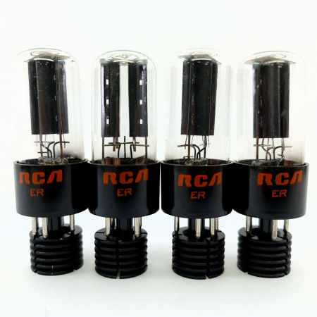 4 X 5Y3GT RCA TUBE. 1970s PROD. BLACK PLATES. RECTANGULAR GETTER. QUAD.12.CB400