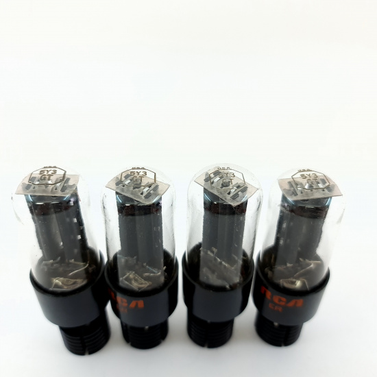 4 X 5Y3GT RCA TUBE. 1970s PROD. BLACK...
