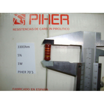 VINTAGE PIHER RESISTOR. 1W 330Ohm 330R 5% *1 PC* NEW ORIGINAL 1970´S+