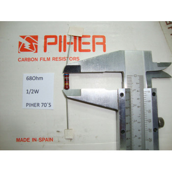 VINTAGE PIHER RESISTOR. 1/2W 68R 68Ohm 5% *1 PC* NEW ORIGINAL 1970´S +