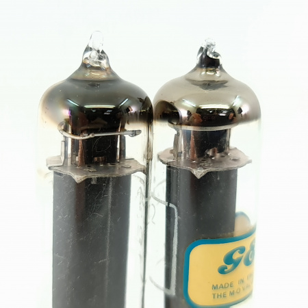 2 X CV4062 GEC TUBE. 1960s MARCONI PROD. BLACK PLATES. PAIR. 13. CB400