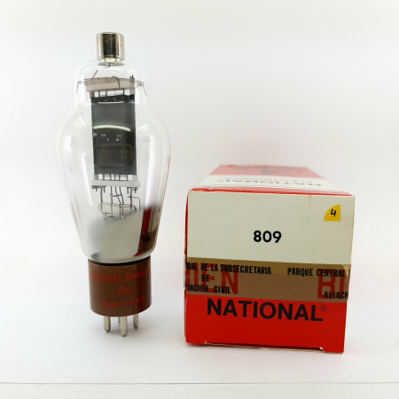 1 X 809 NATIONAL TUBE. 1950s PROD. RECTANGULAR GETTER. 4. CB400