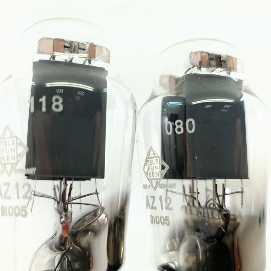 2 X AZ12 TELEFUNKEN TUBE. 1960s PROD....