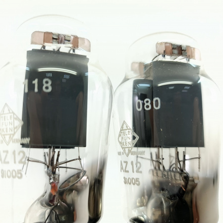 2 X AZ12 TELEFUNKEN TUBE. 1960s PROD. PAIR. 8. CB400