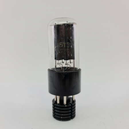 1 X 5Y3GT TUNG-SOL TUBE. 1950s PROD. BLACK PLATES. RECTANGULAR GETTER. 18.CB400