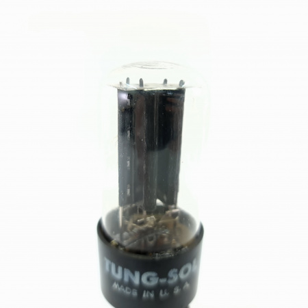 1 X 5Y3GT TUNG-SOL TUBE. 1950s PROD. BLACK PLATES. RECTANGULAR GETTER. 18.CB400