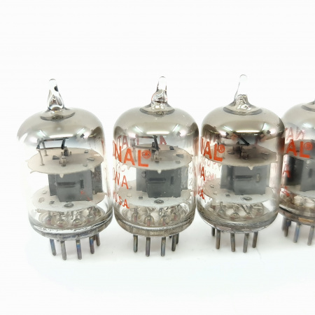 5 X 5670WA NATIONAL TUBE. 1960s SYLVANIA PROD. BLACK PLATES. QUINTET. 27. CB400