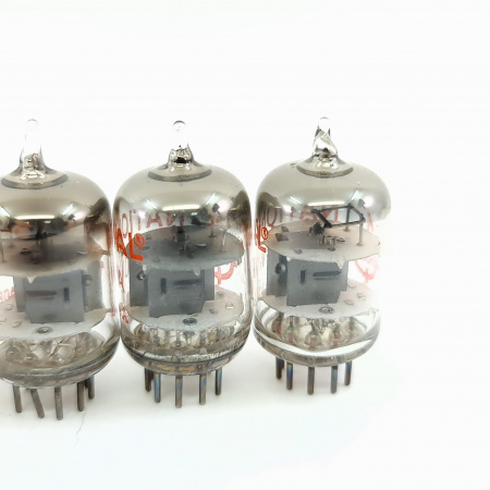 5 X 5670WA NATIONAL TUBE. 1960s SYLVANIA PROD. BLACK PLATES. QUINTET. 27. CB400