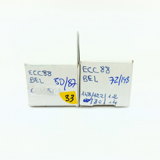 2 X ECC88 BEL TUBE. 1960s PROD. 33....