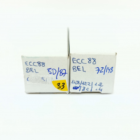 2 X ECC88 BEL TUBE. 1960s PROD. 33. CB400