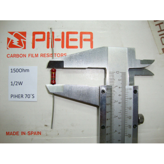 VINTAGE PIHER RESISTOR. 1/2W 150R 150Ohm 5% *1 PC* NEW ORIGINAL 1970´S +