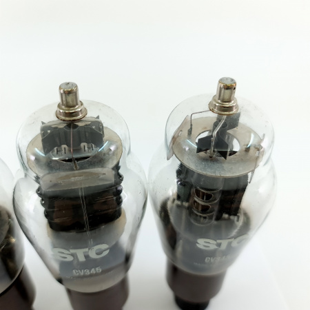 4 X CV345 / 12E1 STC TUBE. 1950s PROD. BLACK PLATES. DUAL GETTER. 38. CB400