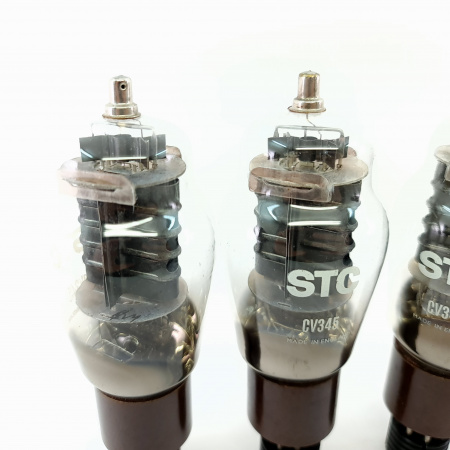 4 X CV345 / 12E1 STC TUBE. 1950s PROD. BLACK PLATES. DUAL GETTER. 38. CB400
